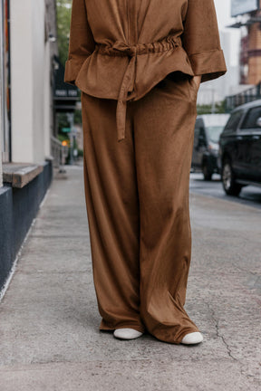 FAUX SUEDE TROUSERS