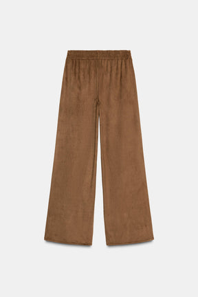 FAUX SUEDE TROUSERS