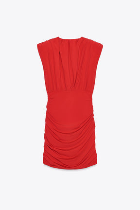 SHORT DRESS WITH SHOULDER PADS - Image 5