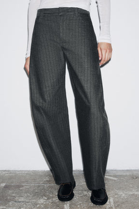 Striped Barrel Trousers