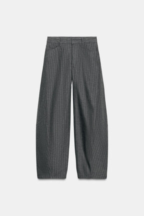 Striped Barrel Trousers