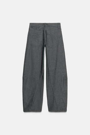 Striped Barrel Trousers