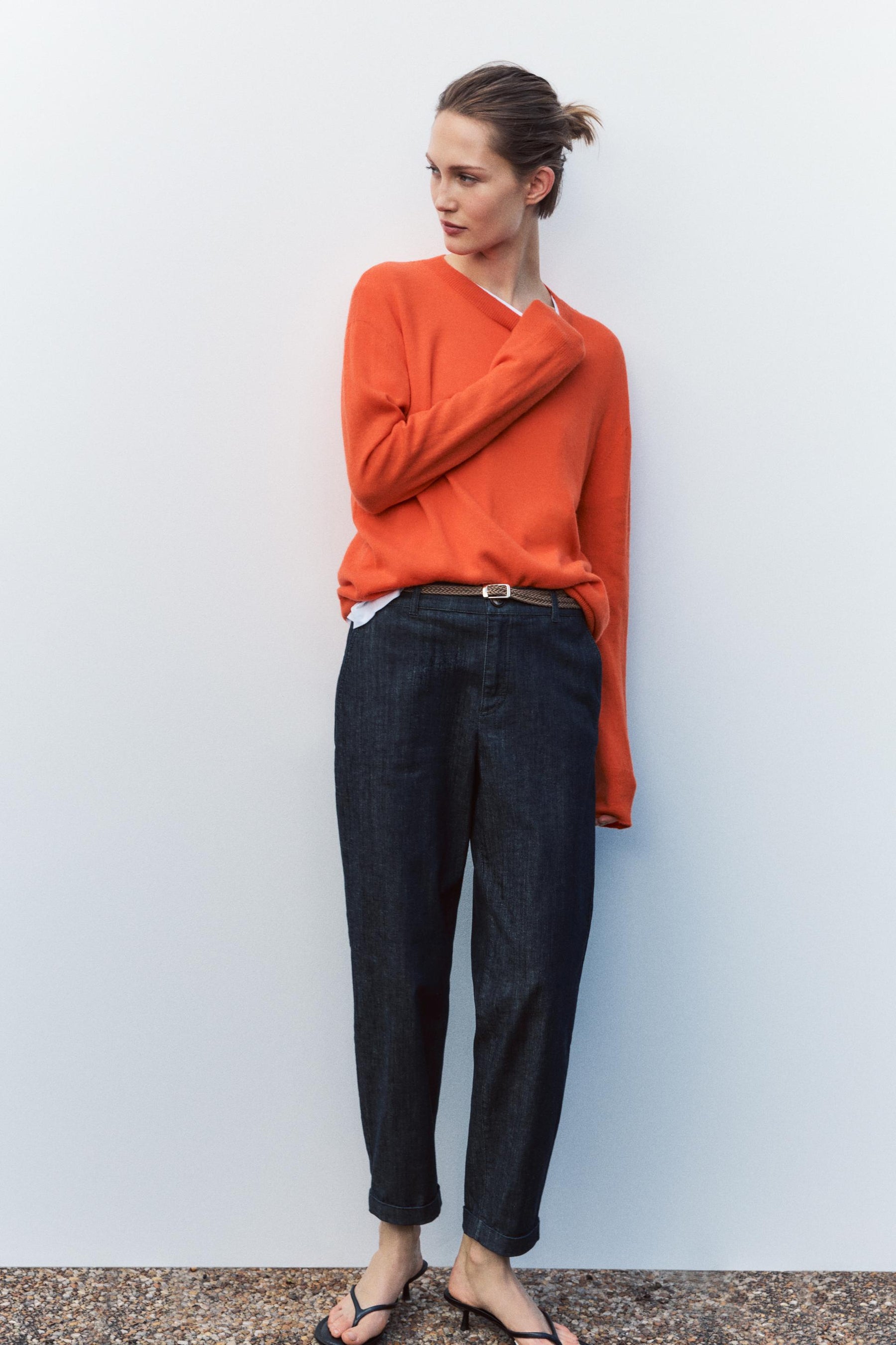 Braided Denim Trousers