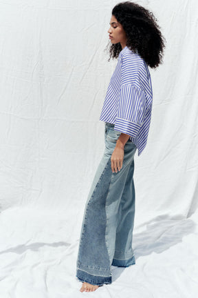 WIDE-SLEEVE POPLIN SHIRT