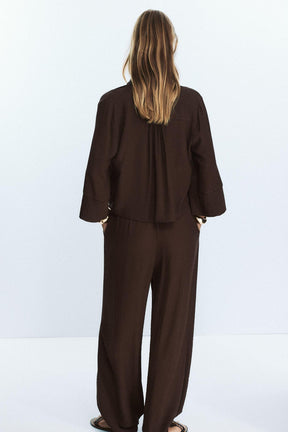 WIDE-LEG COTTON TROUSERS