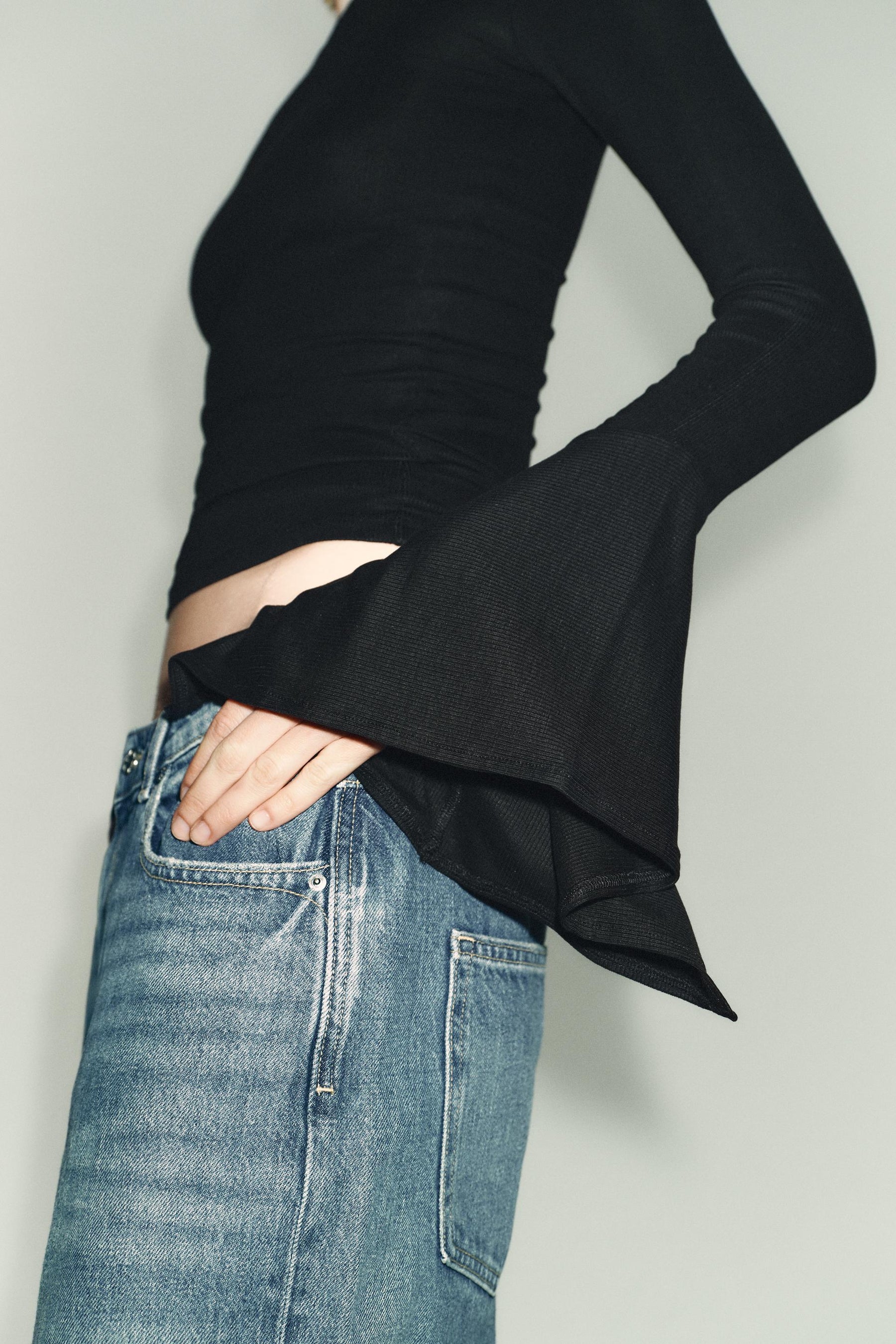 Ruffle-Sleeve T-Shirt