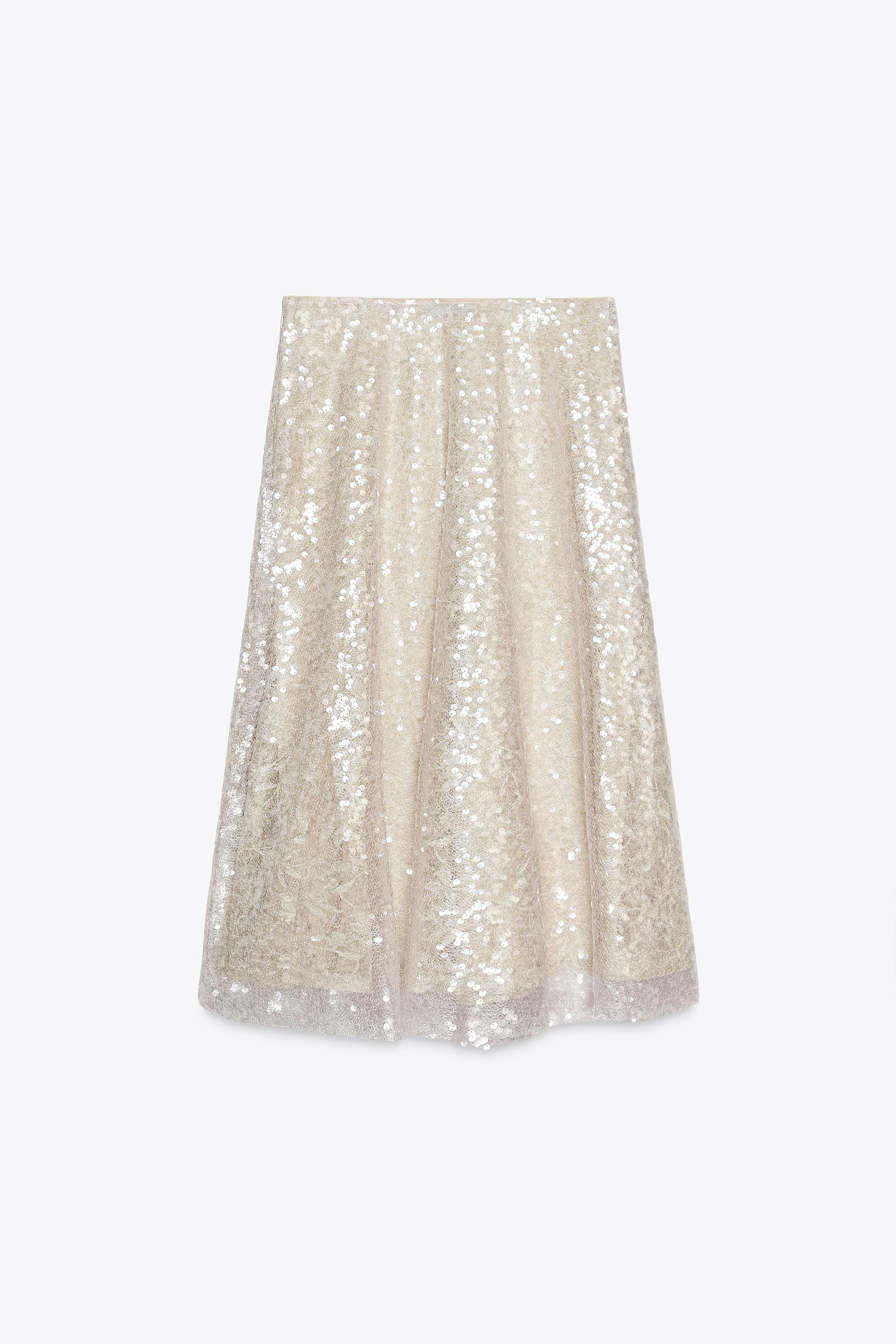 SEQUINNED KNIT MIDI SKIRT
