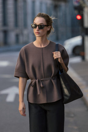 Knit jumper with balloon