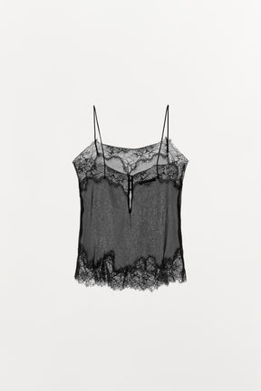 PLEATED LACE BLOUSE