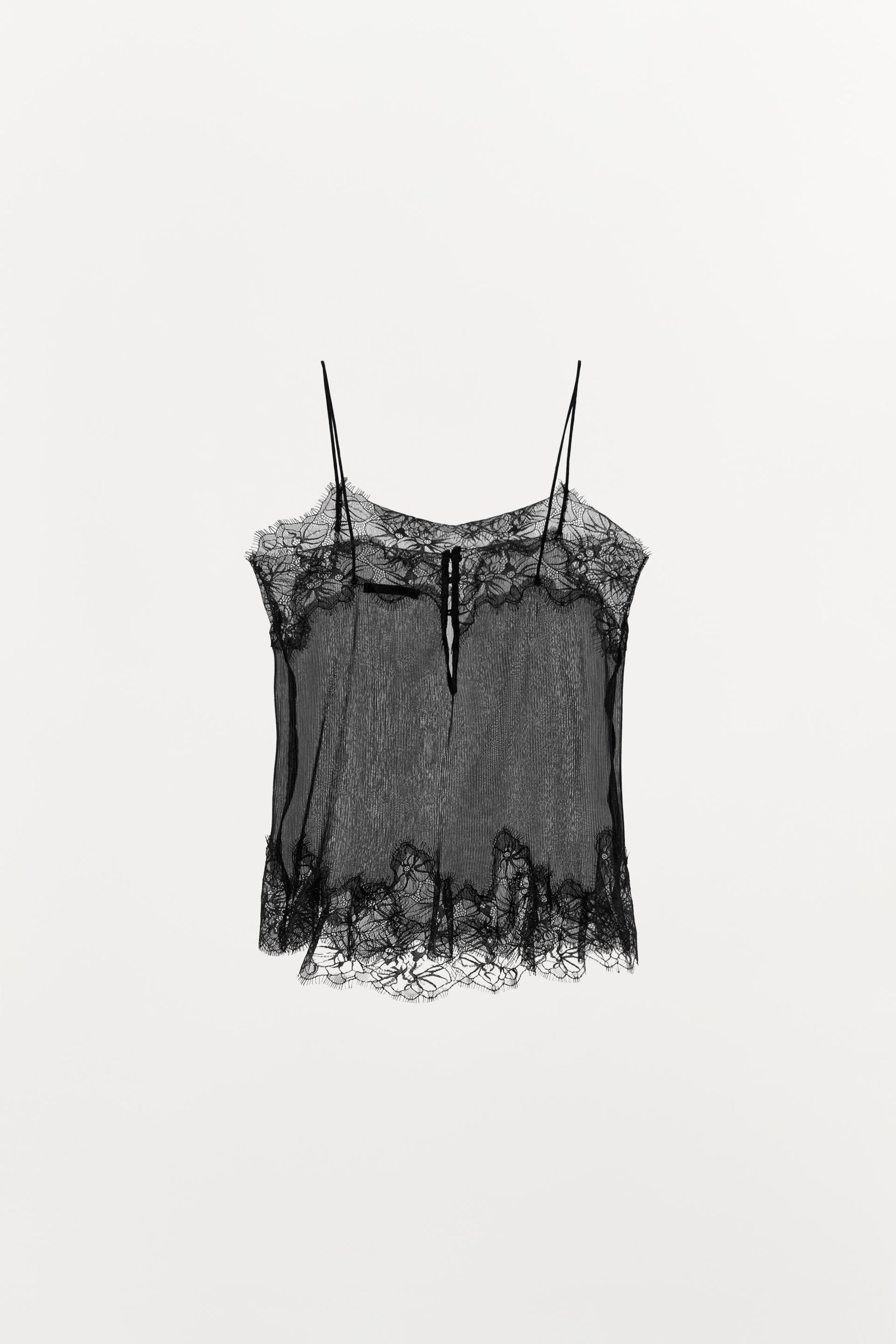 PLEATED LACE BLOUSE