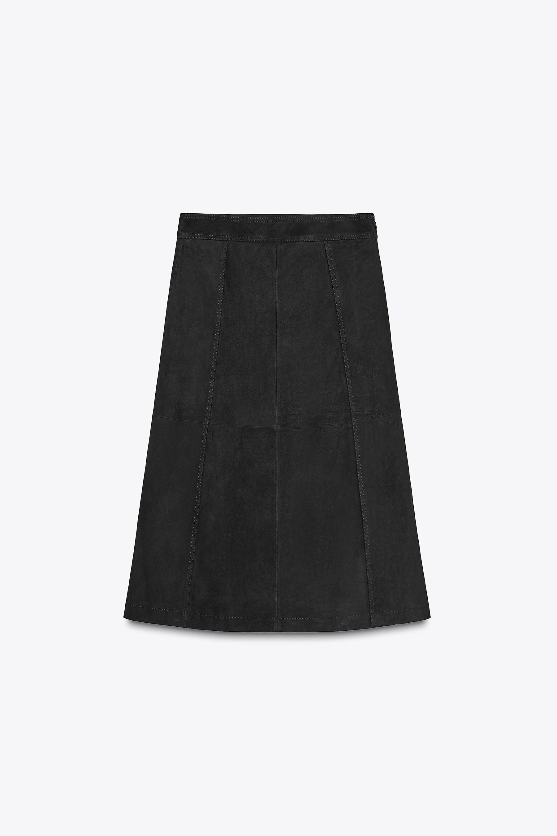 Suede Leather Cape Skirt