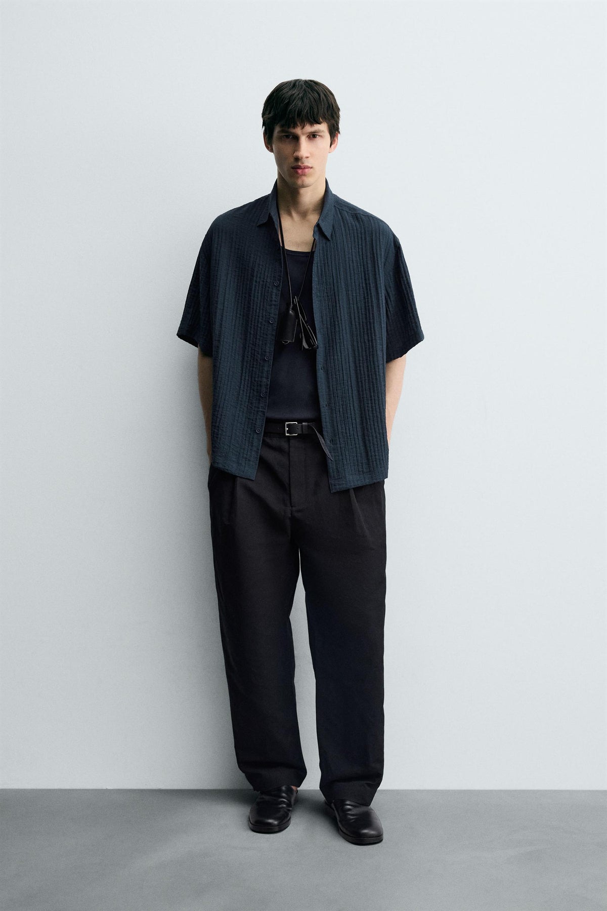 FLOWING TEXTURED SHIRT - Image 1
