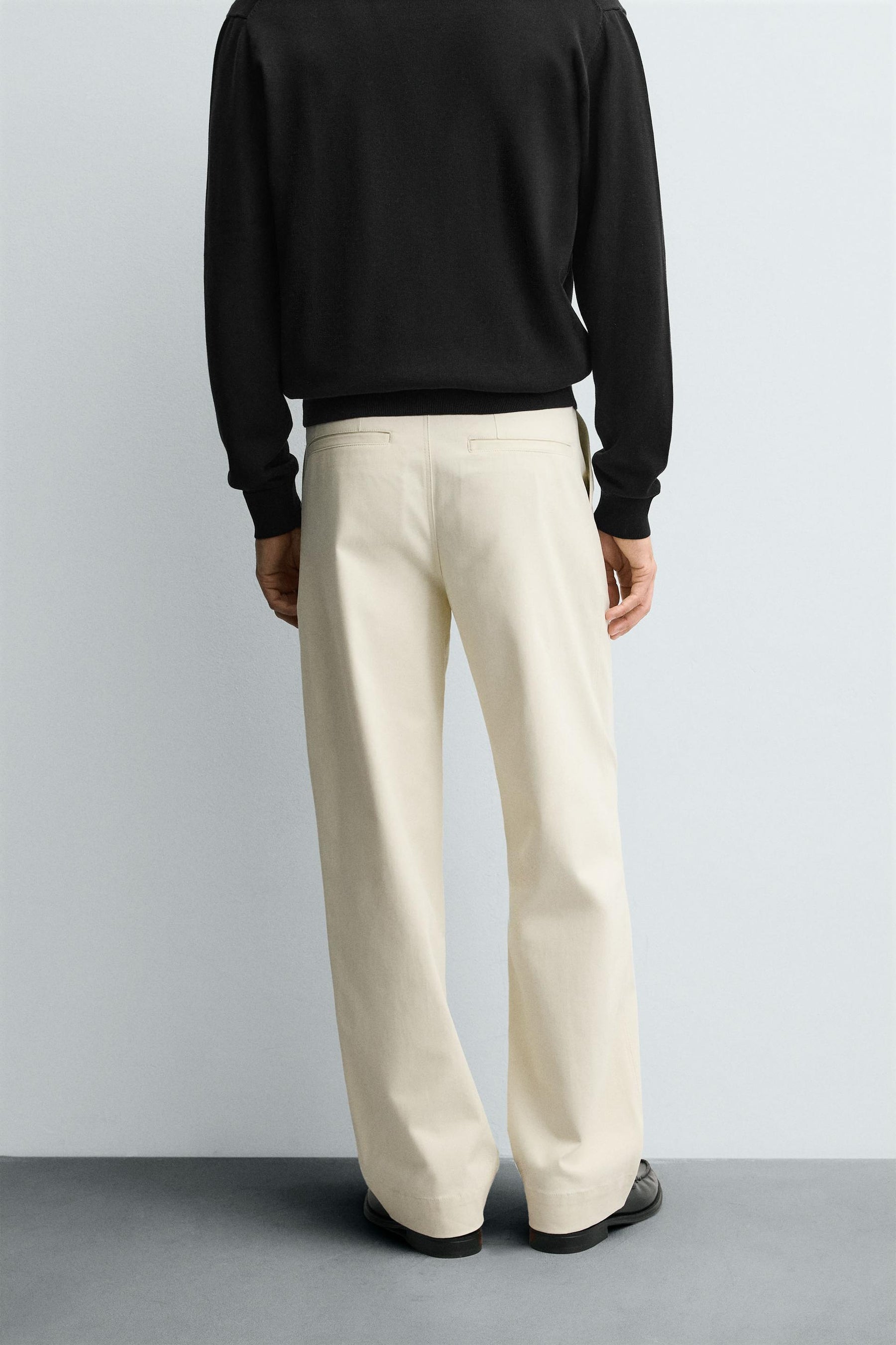 TWILL TEXTURED TROUSERS WITH BELT - Image 3