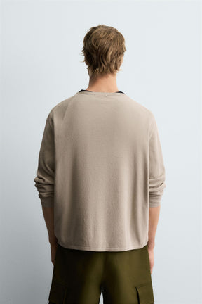 TEXTURED WASHED SWEATER - Image 3