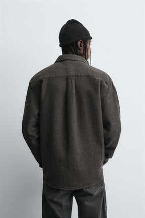 TEXTURED RELAXED FIT OVERSHIRT - Image 3