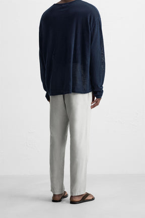 COTTON-LINEN RELAXED FIT TROUSERS - Image 3