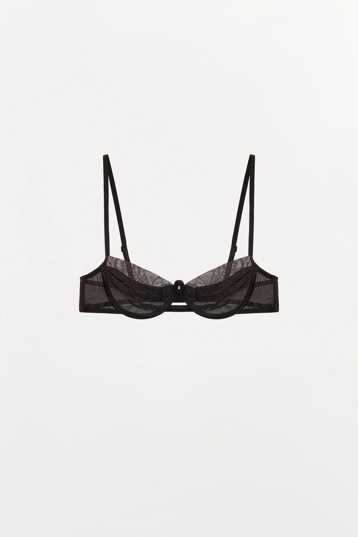 Pleated Underwired Contrast Bra