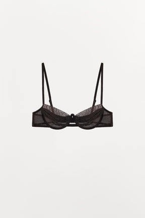 Pleated Underwired Contrast Bra