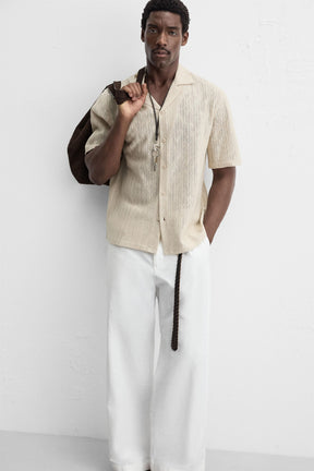 OPEN WEAVE HERRINGBONE SHIRT - Image 5