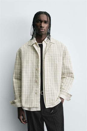 TEXTURED CHECK OVERSHIRT - Image 2