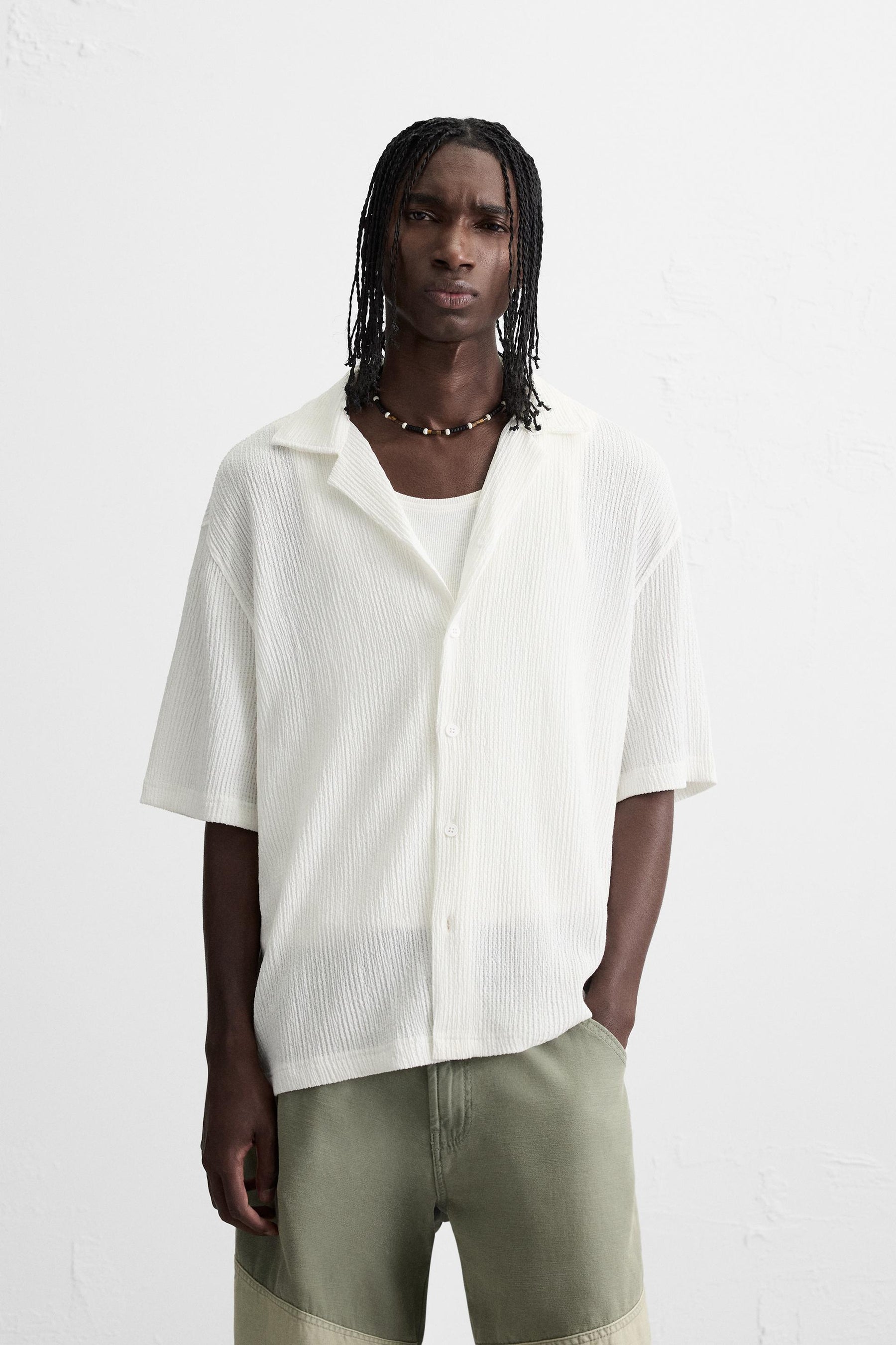 CREASED-EFFECT TEXTURED SHIRT - Image 2