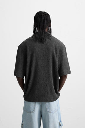 CREASED-EFFECT TEXTURED SHIRT - Image 3