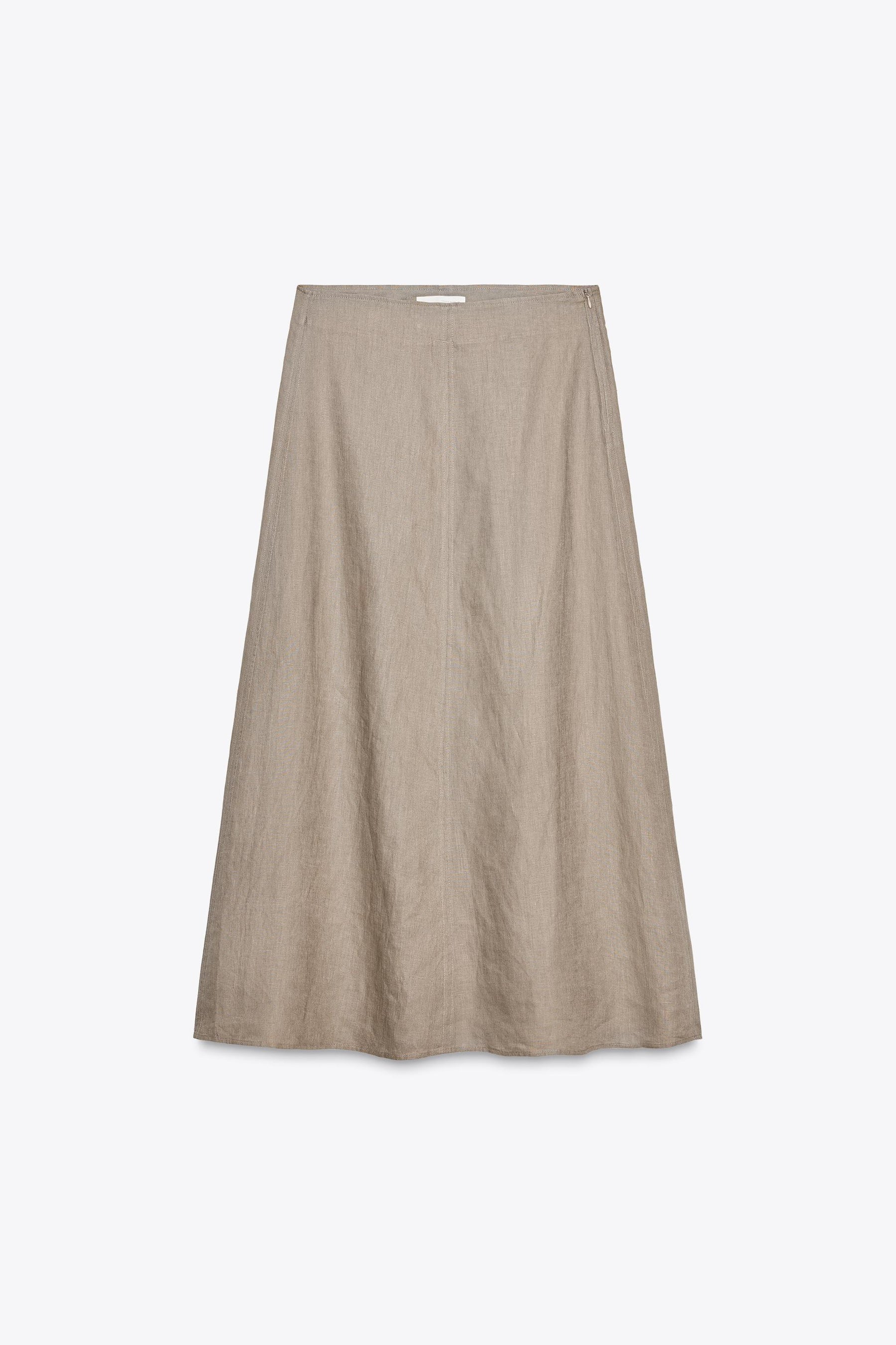 Linen Midi Skirt