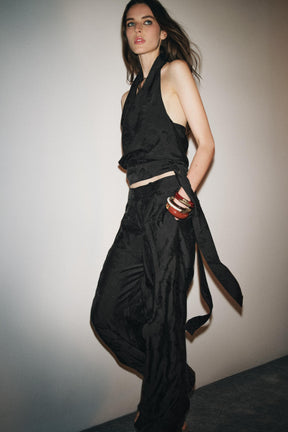 Floral Jacquard Trousers