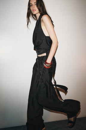 Floral Jacquard Trousers