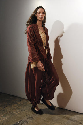 ZW COLLECTION EMBROIDERED LINEN BLEND KIMONO - Image 1