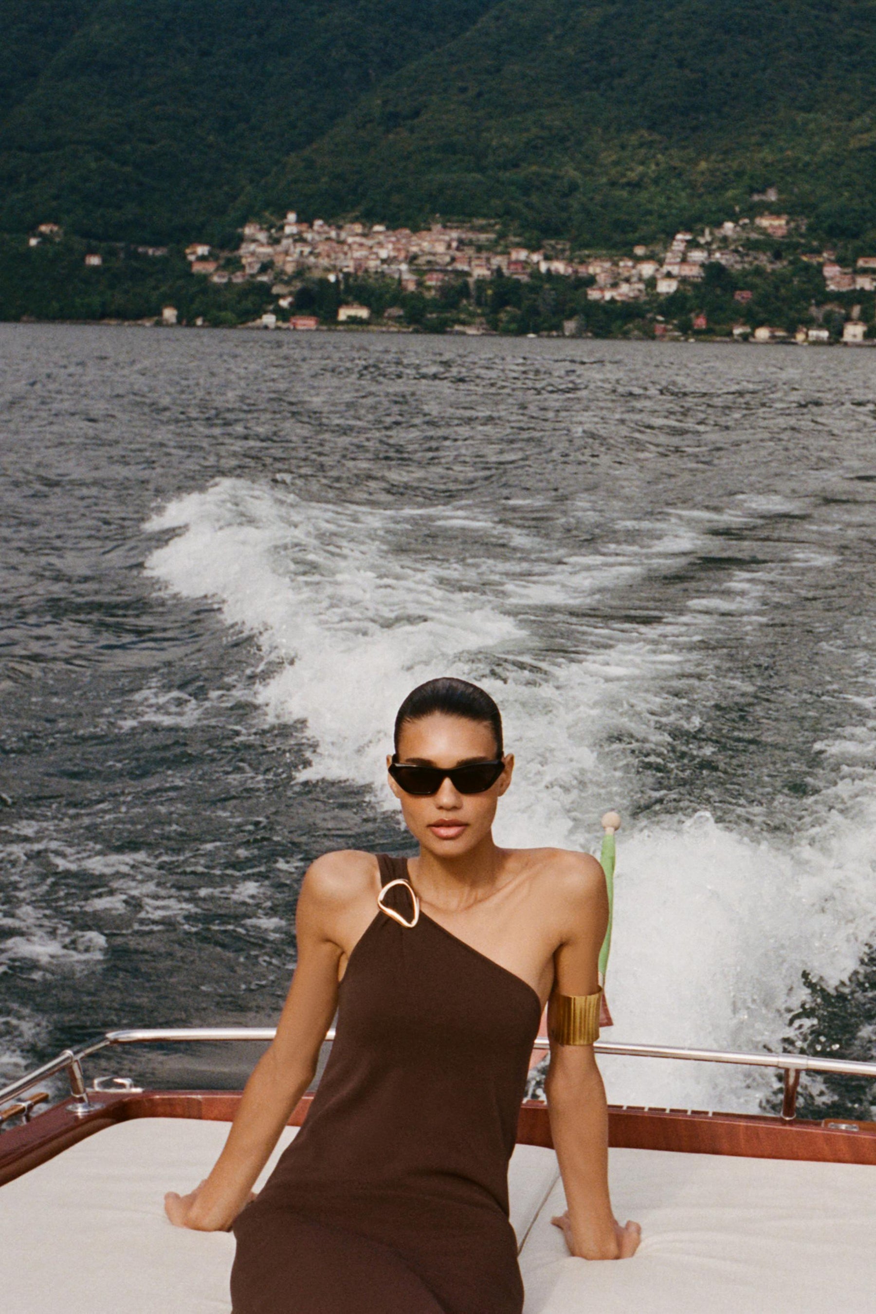 ASYMMETRIC KNIT MIDI DRESS WITH TRIM - Image 4