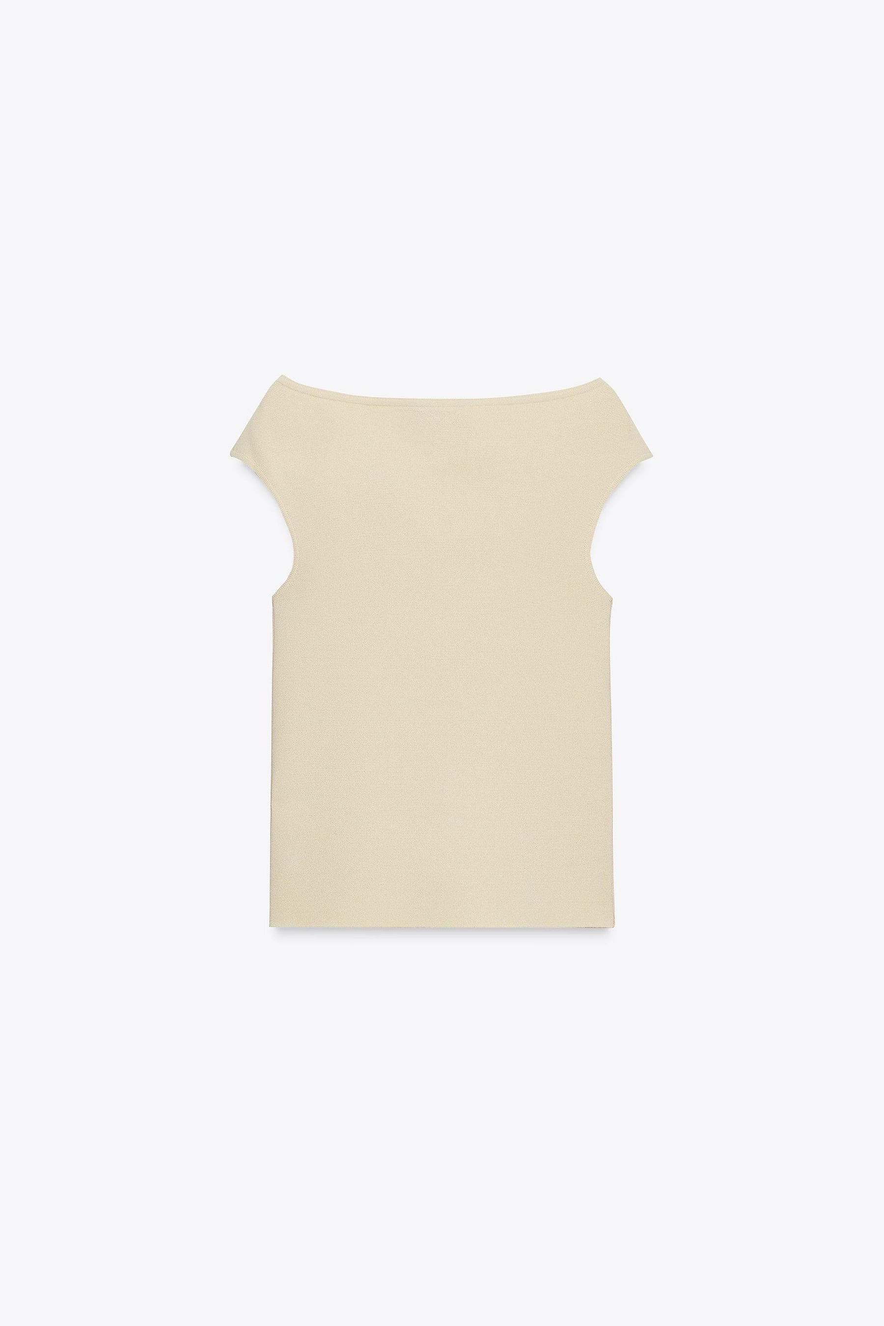 PLAIN KNIT BOAT NECK TOP - Image 5