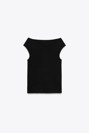 PLAIN KNIT BOAT NECK TOP - Image 6