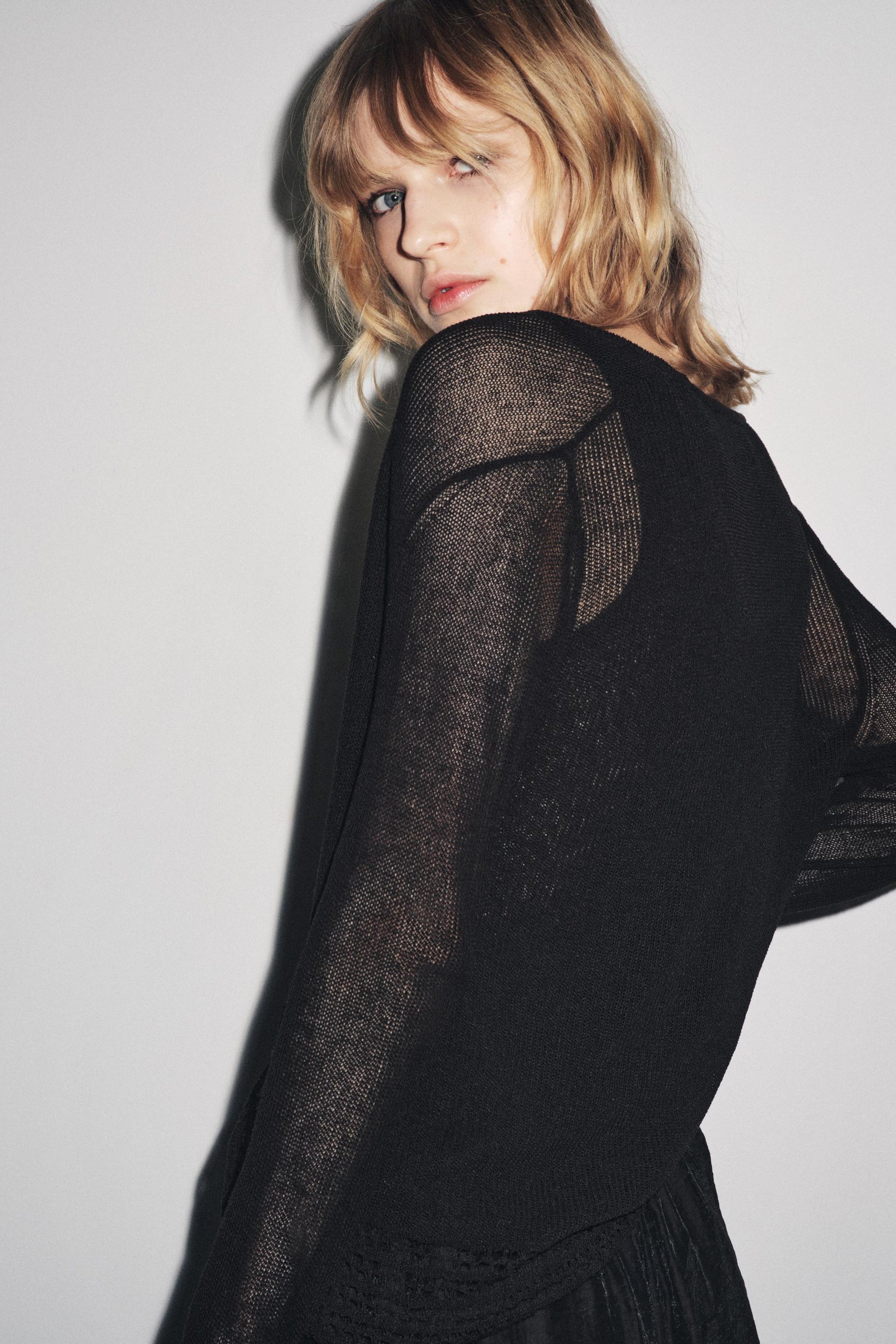 POINTELLE KNIT CARDIGAN - Image 4