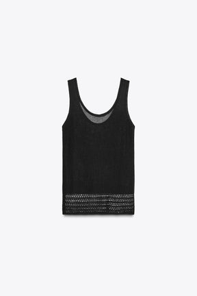 POINTELLE KNIT CROP TOP - Image 8