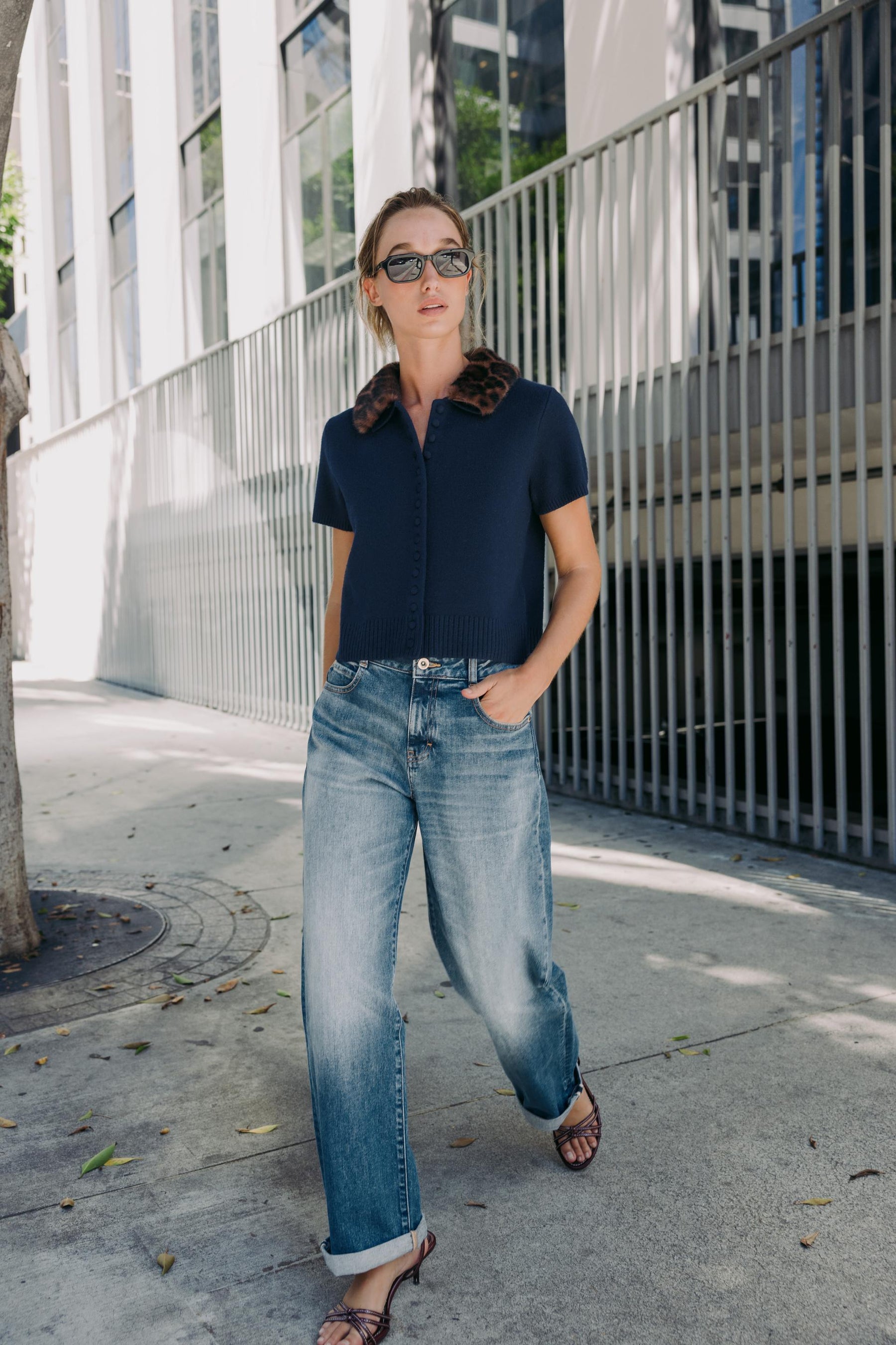 Animal Print Knit Cardigan