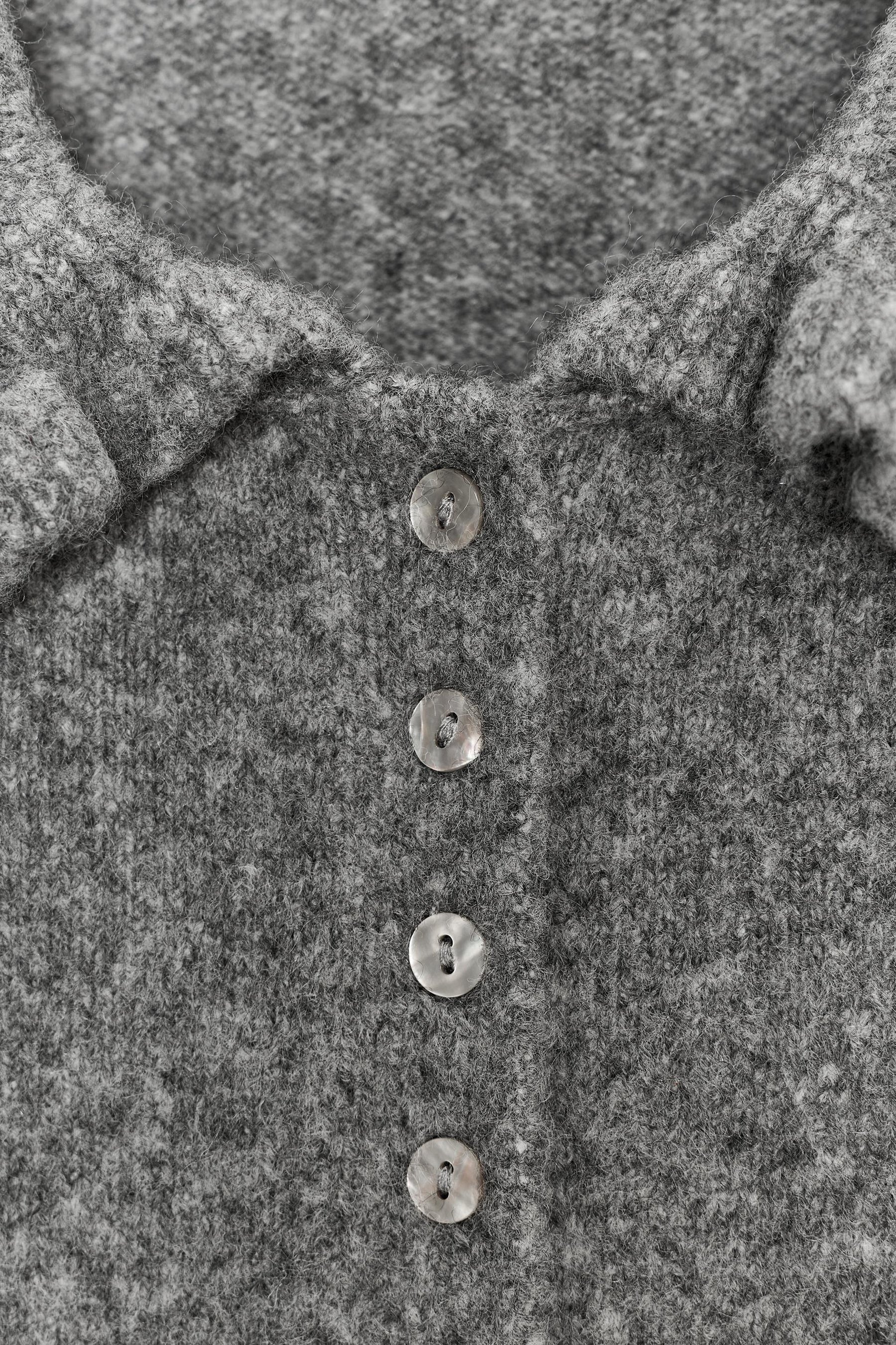 Ruffle Trim Knit Cardigan