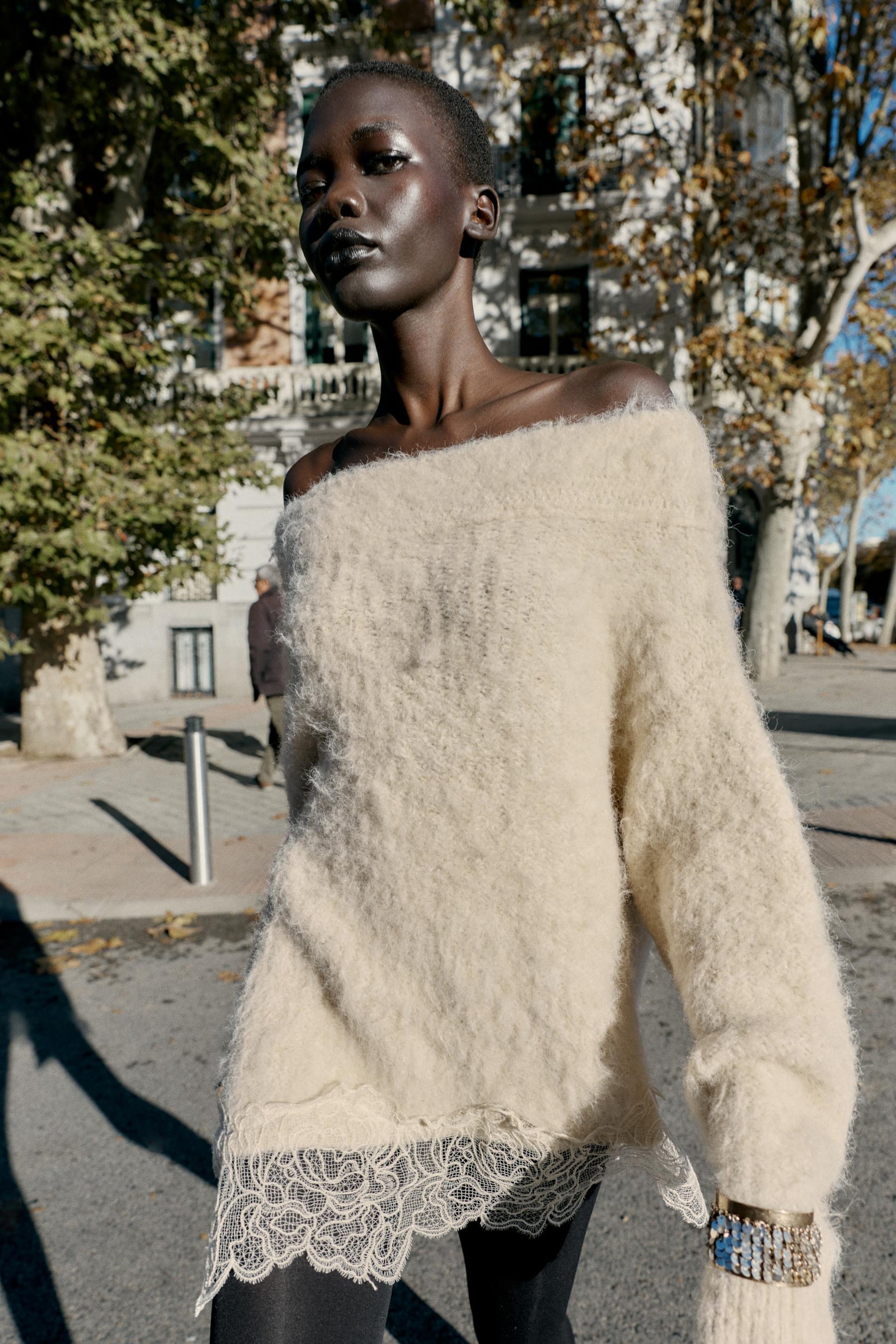 Knit Jumper with Lace