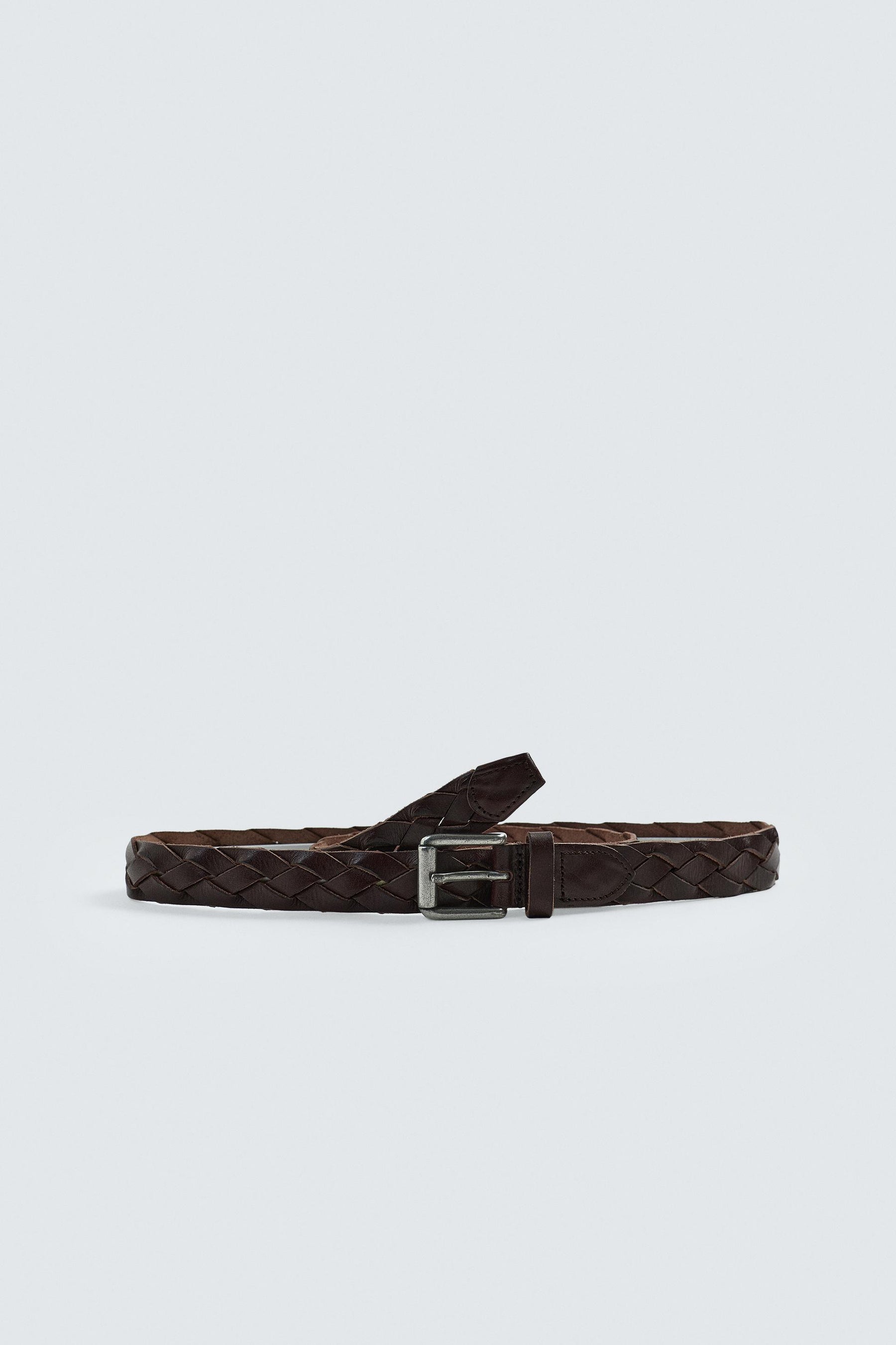PLAITED LEATHER BELT - Image 1