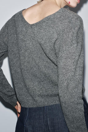 WOOL CASHMERE V-NECK CARDIGAN