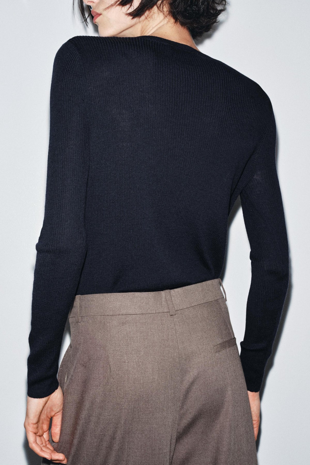 100% WOOL RIBBED CARDIGAN - Image 2