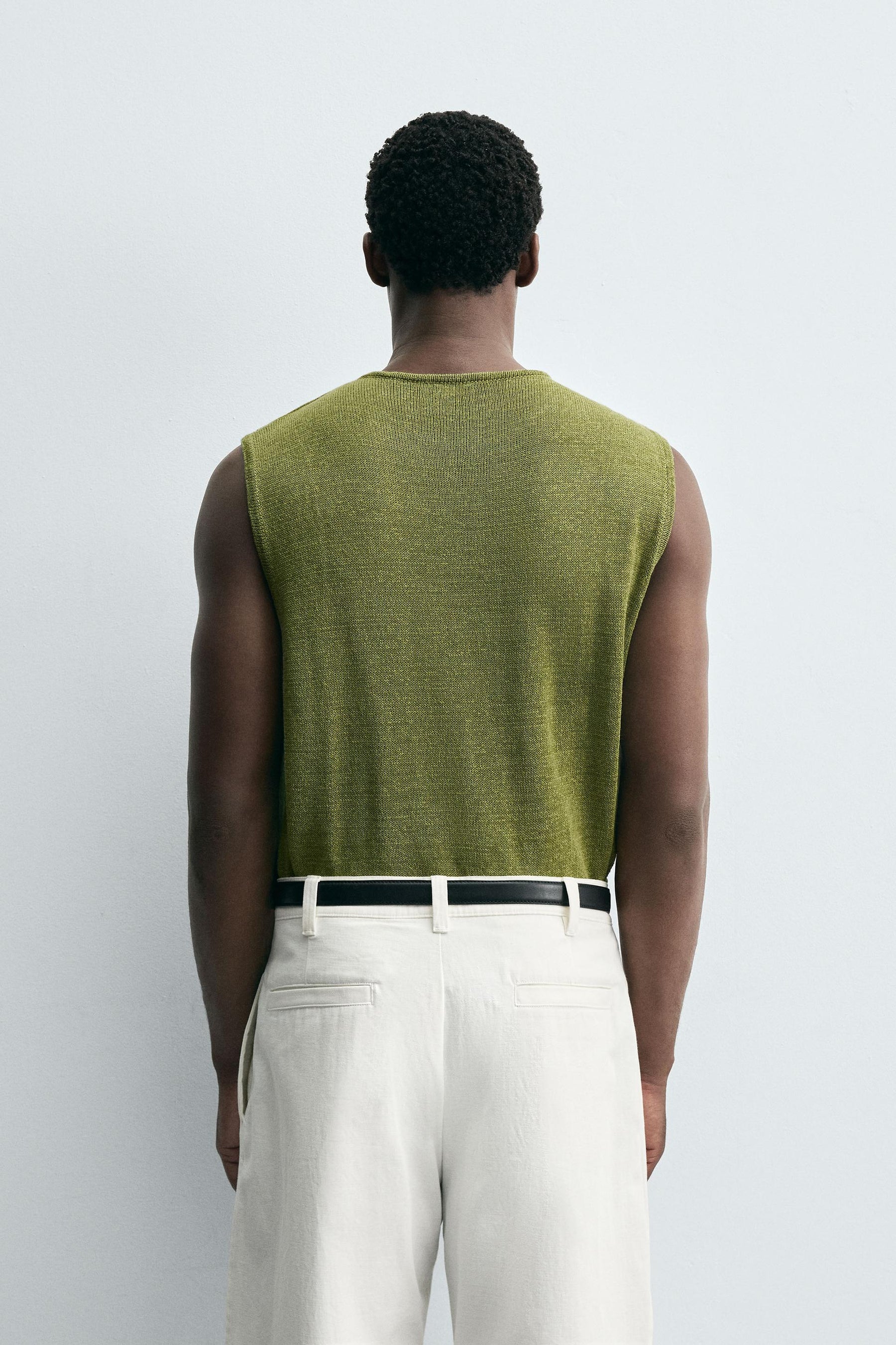LINEN BLEND KNIT VEST - Image 3
