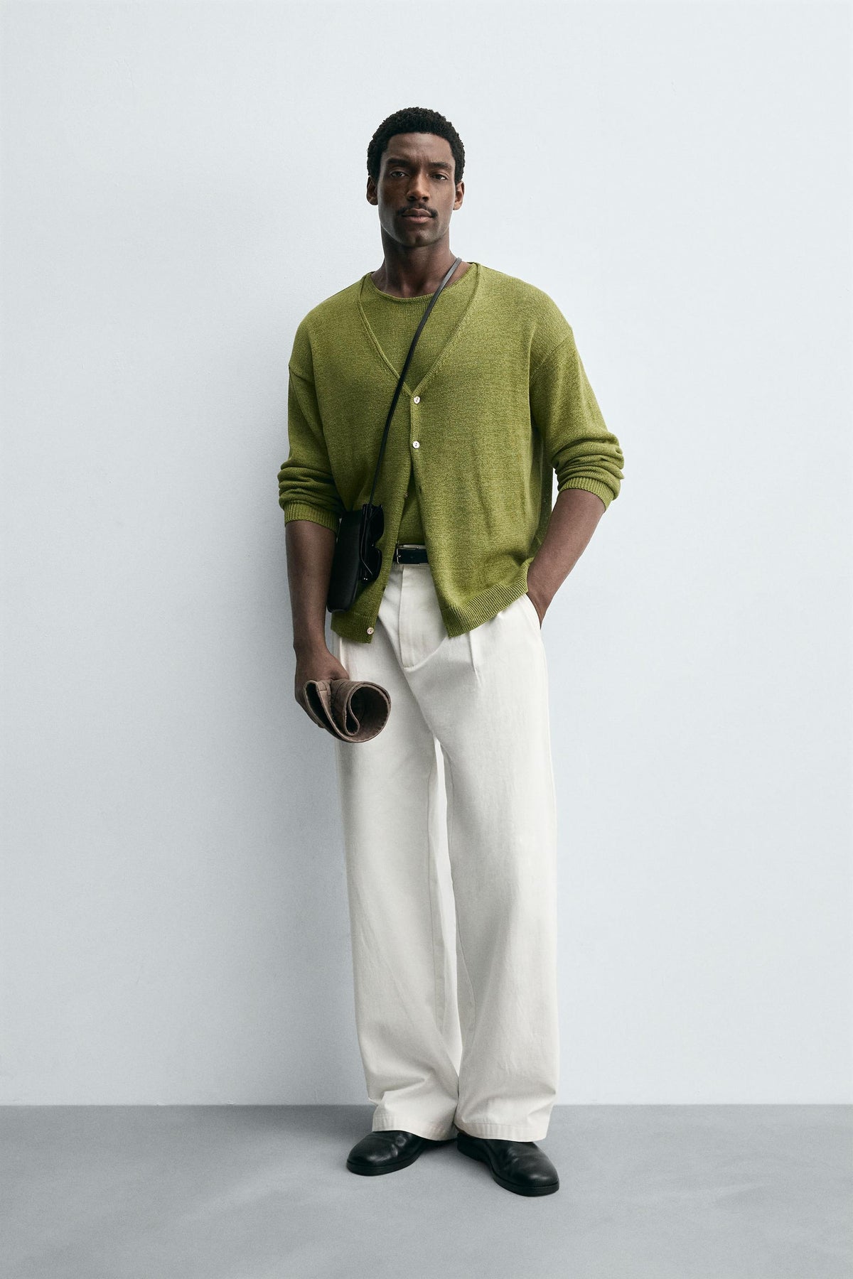 LINEN BLEND CARDIGAN - Image 1