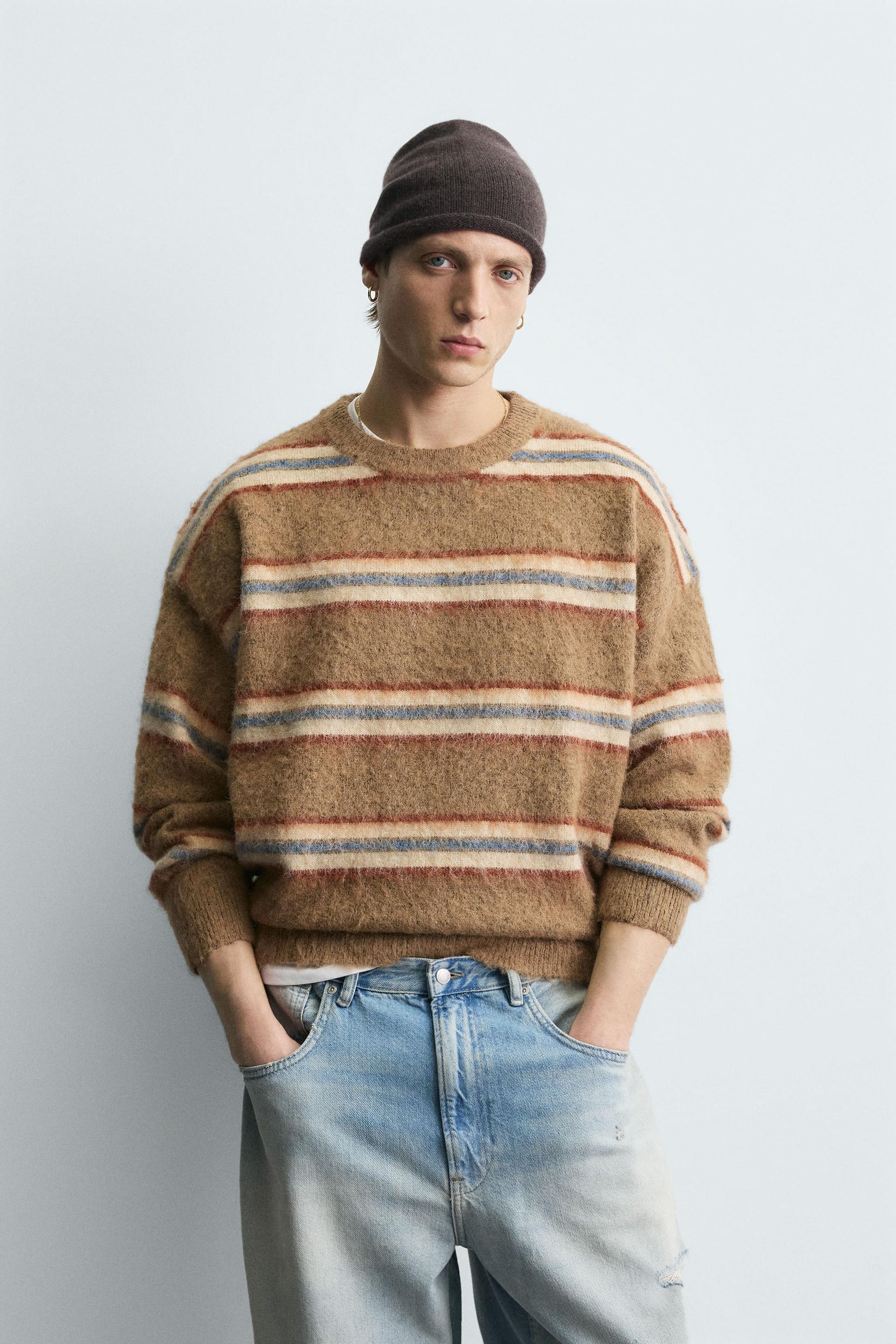 BRUSHED JACQUARD STRIPED JUMPER - Image 2