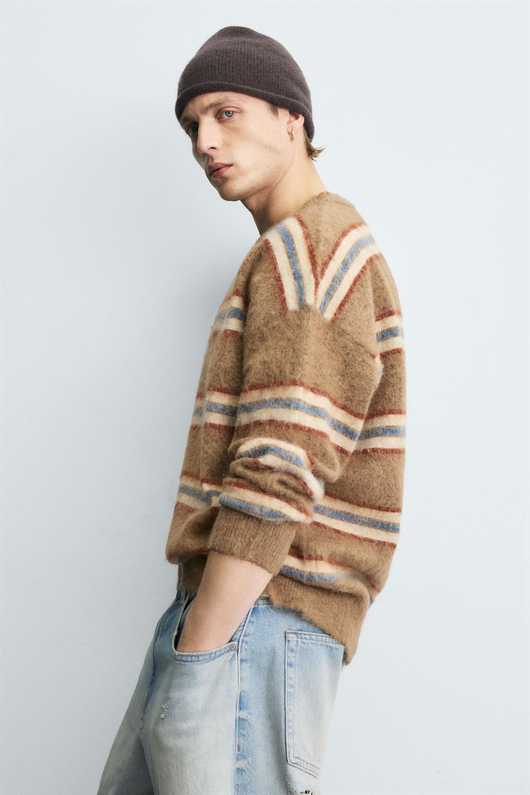 BRUSHED JACQUARD STRIPED JUMPER - Image 6