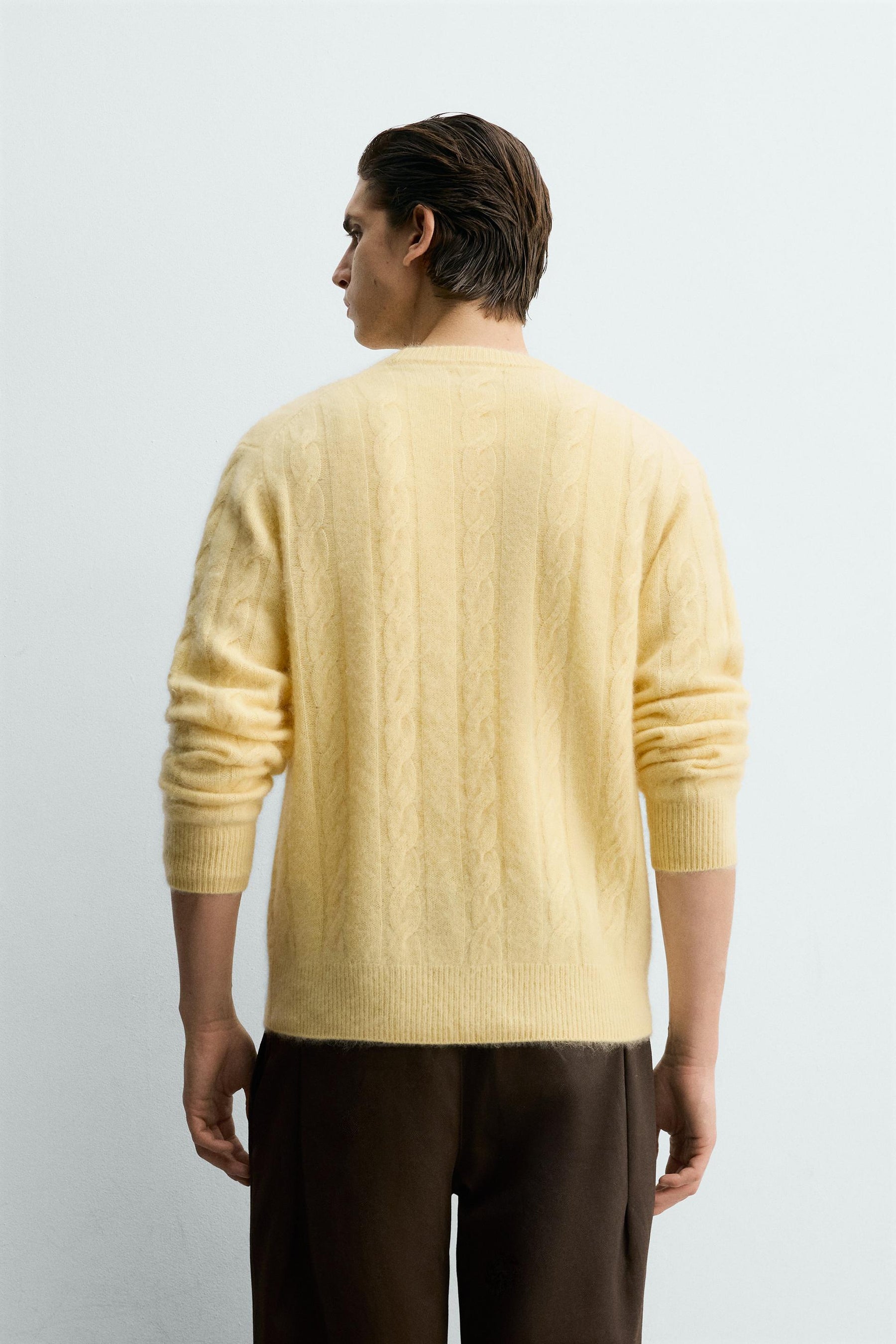 BRUSHED CABLE-KNIT TEXTURED JUMPER - Image 3