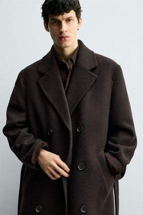 DOUBLE-BREASTED WOOL BLEND COAT WITH BELT - Image 6