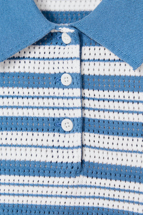 LIMITED EDITION STRIPED KNIT POLO SHIRT - Image 6