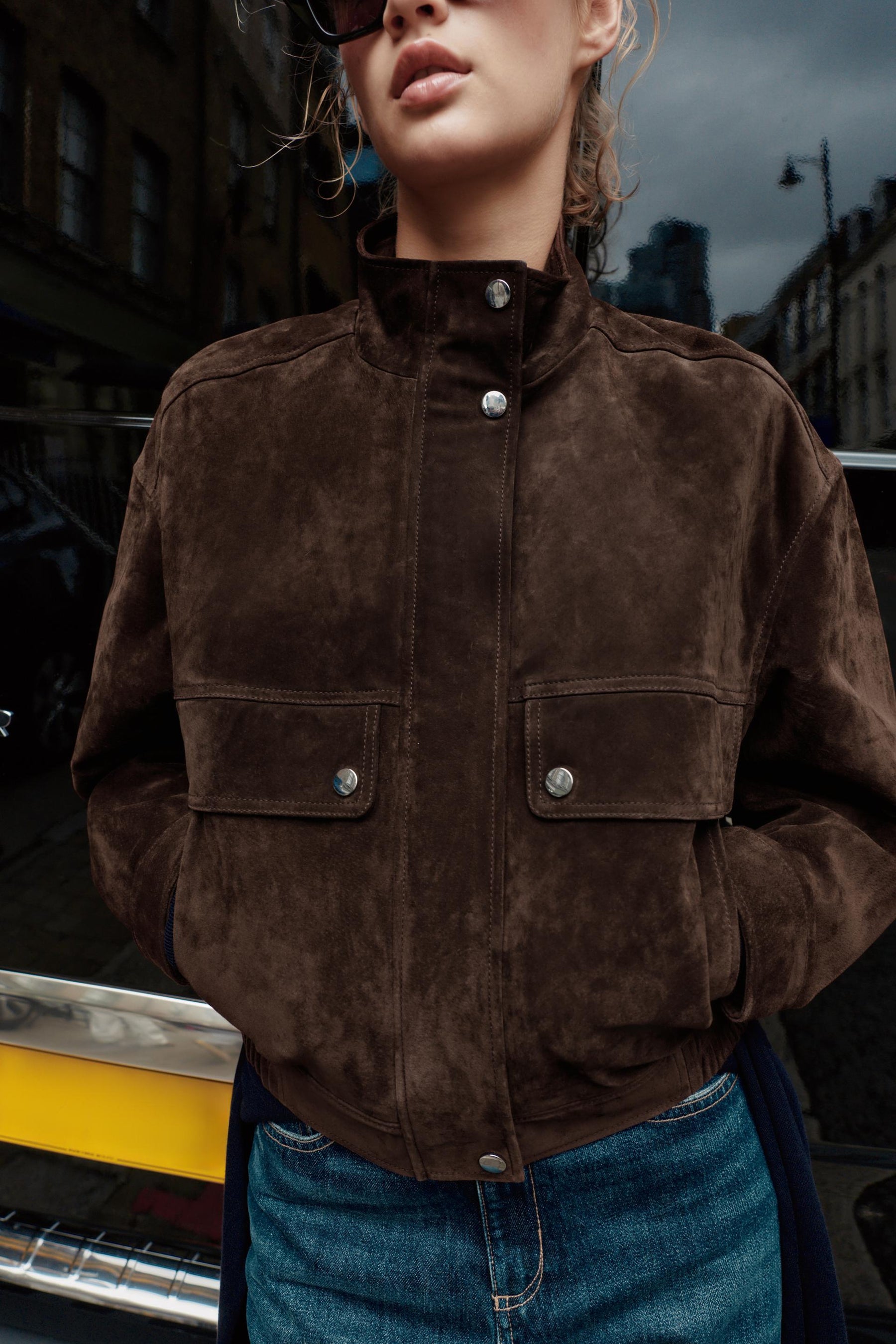 LEATHER SUEDE BOMBER JACKET