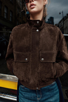 LEATHER SUEDE BOMBER JACKET